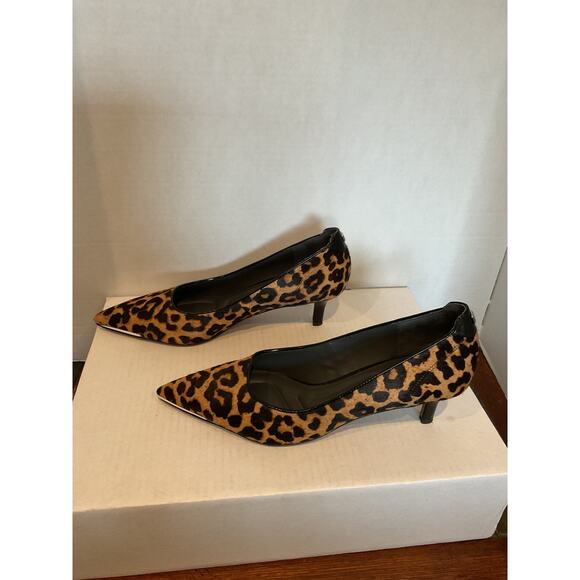Franco Sarto- Khalsa- Calf Hair Leather - Leopard print, Kitten Heel - Pumps-9M - Picture 5 of 10